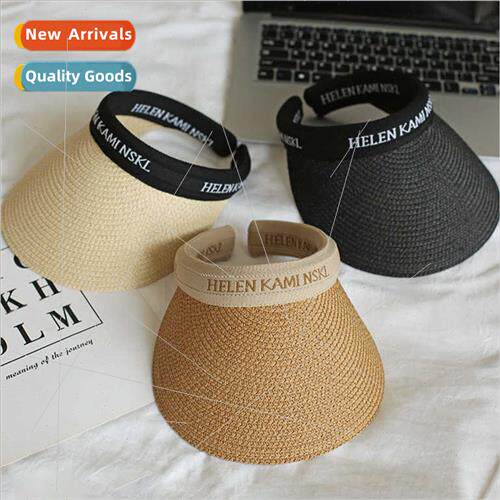 Empty top hat female straw sun hat beach straw hat cover fac