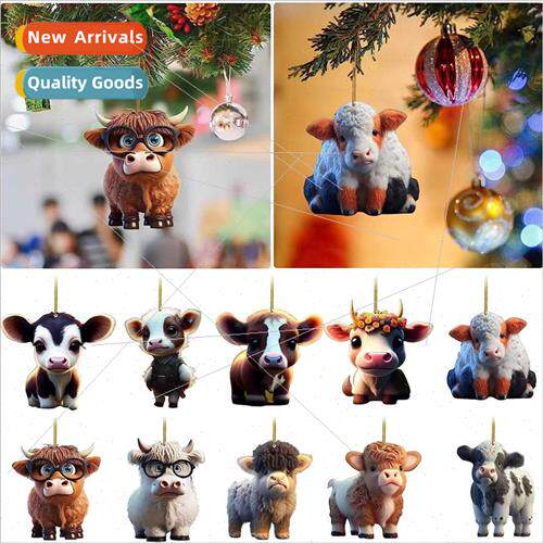 Cute cartoon cow car pendant acrylic hanging car hanging dec