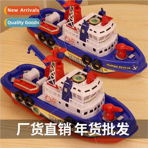 Electric fireboat toys Children model new music luminous spr