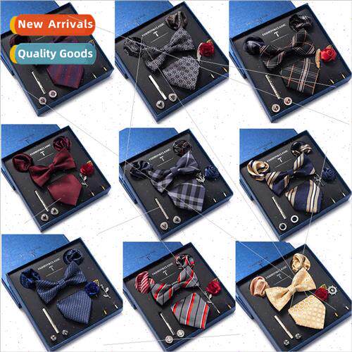 Tie Set Bowtie Men Accessories 8 Piece Corsage Brooch Cuffli