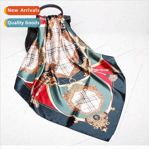 22 new silk scarf women 90cm satin satin B frame tassel simu
