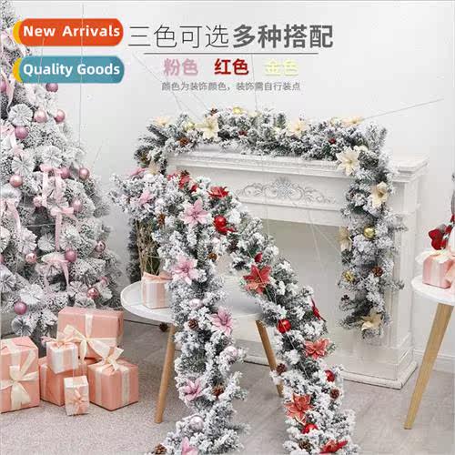 Christmas decoration rattan whe flocking hotel shopping mall