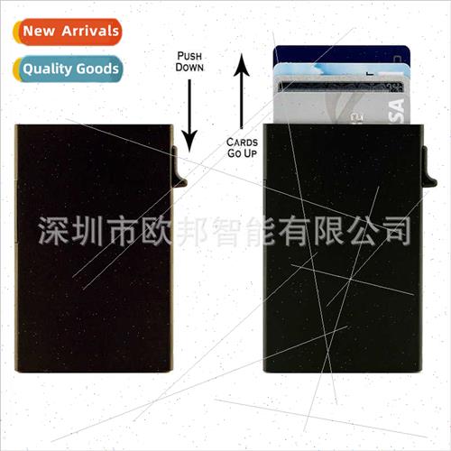 Metal Automatic Card Case RFID Anti-theft Swipe Cred Card Ho