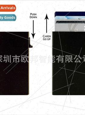 Metal Automatic Card Case RFID Anti-theft Swipe Cred Card Ho