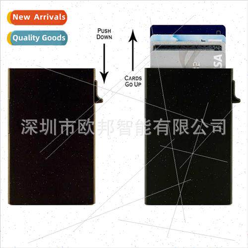 Metal Automatic Card Case RFID Anti-theft Swipe Cred Card Ho