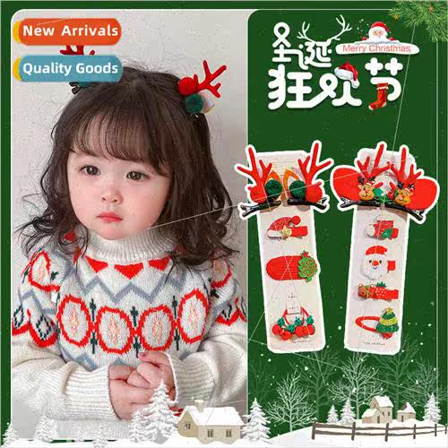 2023 new children Christmas elk hair cards Japan Korea girls