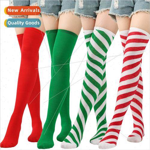 Twill Stripe Christmas Socks Halloween Knee High Socks Purpl