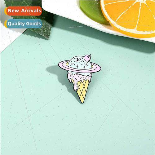 Cartoon Creative Space Ice Cream Alloy Drip Oil Brooch Cosmi