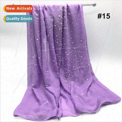 Women Scarf TR Cotton nen Solid Color Baked Porcelain Hot Dr
