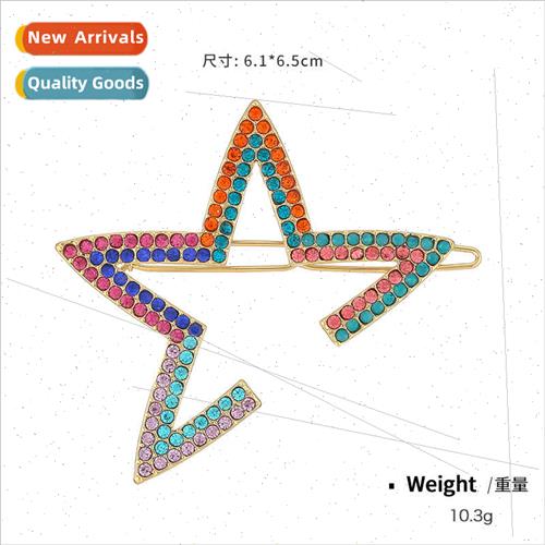 ins rubber paint effect frosted colorful full diamond hairpi