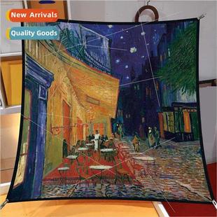 square twi oil 90cm new scarf large lerary painting Gogh Van