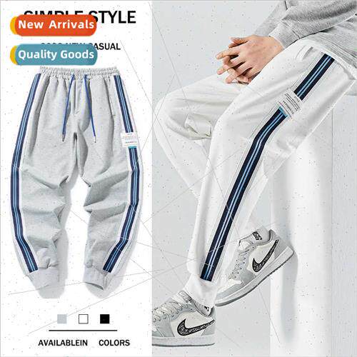 Casual pants men 2022 new spring high- knted casual sweat pa