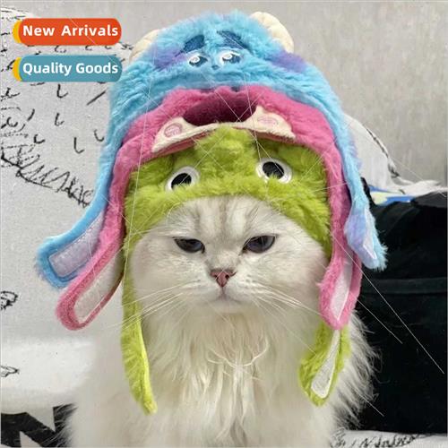 Counter 1:1 three-eyed boy strawberry bear plush pet cat hat