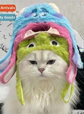 Counter 1:1 three-eyed boy strawberry bear plush pet cat hat