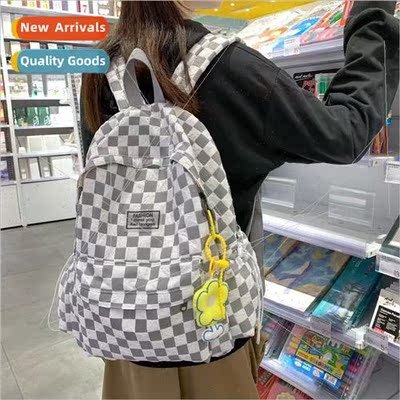 New plaid shoulder bag Korean ins wind retro classic checker