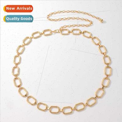 2023 Women Geometric Oval Circle Metal Peplum mple Fashion P