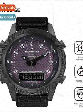 Outdoor sports waterproof solar charging watch actinic compa