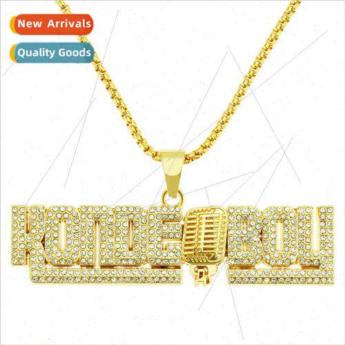 Bully big full diamond letter pendant necklace nging wheat s
