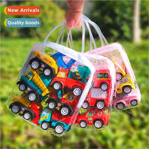 Children cartoon mini inertia boomerang set toy car bag gift