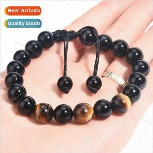 New Eye Bracelet Amer Tiger Men Onyx Obsidian 10MM Handmade