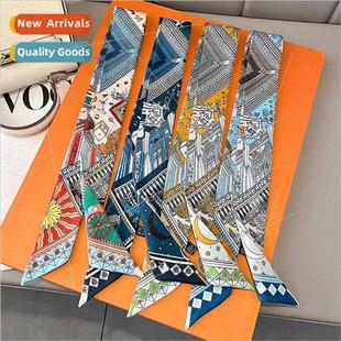 thin silk women long small narrow winter fall new strip Long