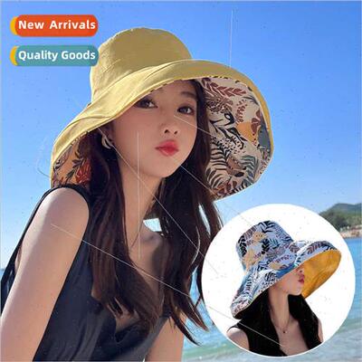 Korean  new hat female fashion two sides wear oversized brim