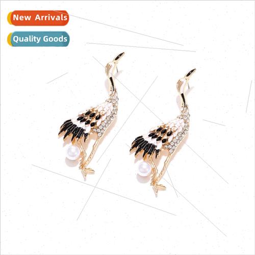 New ethnic fashion retro crane earrings country tide tempera