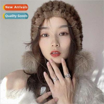 2023 mink hair hat winter fashion warm thickened encrypted m