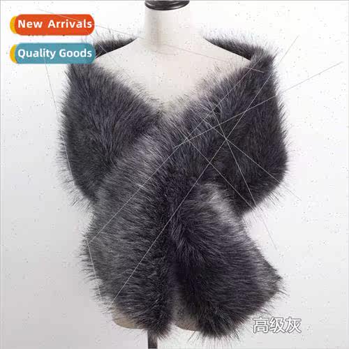 Winter imation fur fox hair large shawl female stage dinner