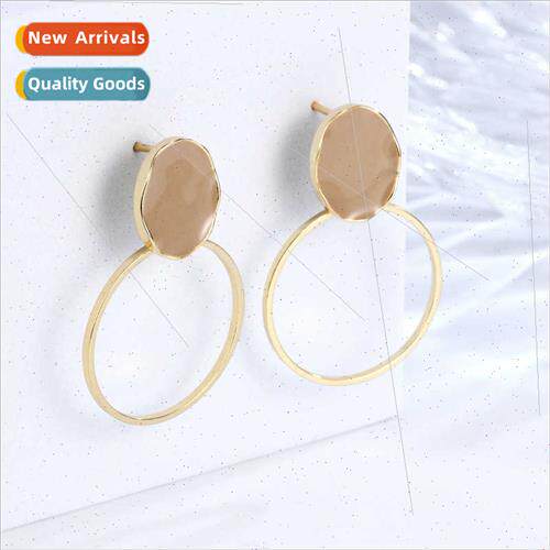 925 silver needle country geometric circle earrings female s