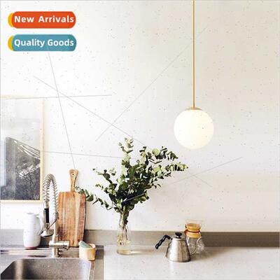 Modern simple glass ball brass chandelier bedroom bedside sm