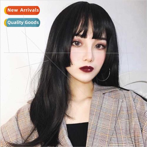Wig female  hair air bangs medium long hair repair face chem