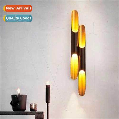-modern slant mouth aluminum cylinder wall lamp living room