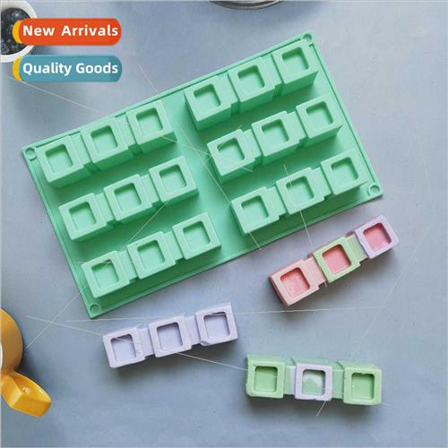6 in 3 concave squares 204 cake chocolate silicone mold dess