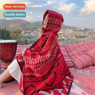 New love cross printing travel hooded air condioning shawl k