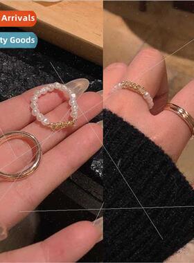 ins Korea hundred match cold wind simple stacking finger rin