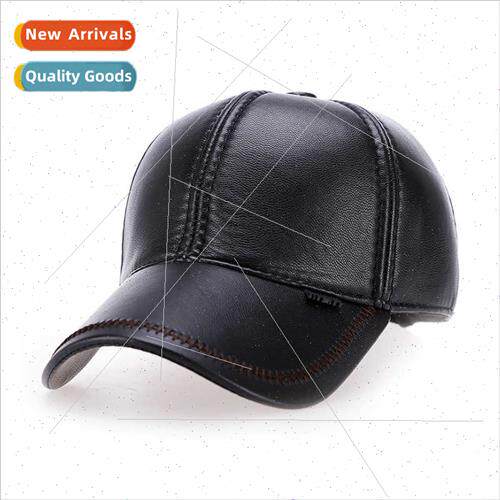 2018 new men outdoor thickened warm baseball cap imation lea