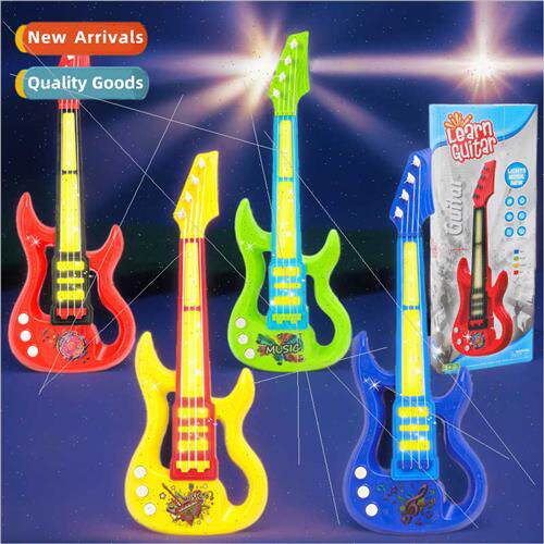 Children electric guar toys 4-string ukulele music lights si