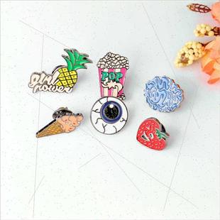 Corsage Ice Alloy Quirky Oil Popcorn Eyeball Brain Fun Cream