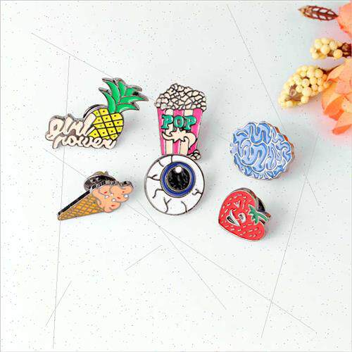 Fun Quirky Eyeball Corsage Ice Cream Brain Popcorn Alloy Oil