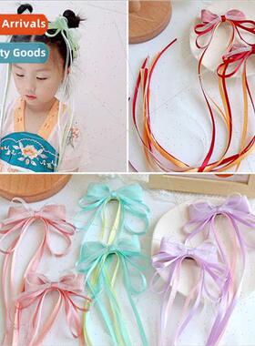 New Chinese ribbon bow children hair clips hanfu girls headd