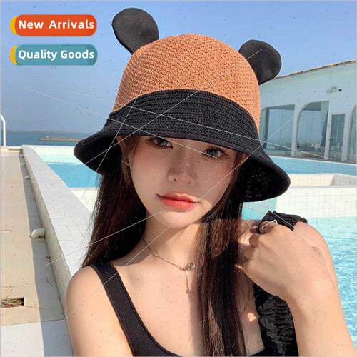 2023 Korean  new spring fall hat female cute ears mesh fishe