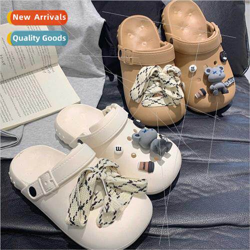Korean cartoon sweet cool bear eva lace up comtable hole sho