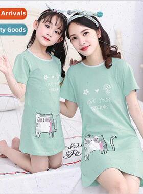 2020 summer girls nightgowns children cotton pajamas middle