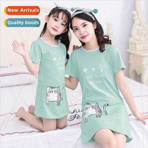 2020 summer girls nightgowns children cotton pajamas middle