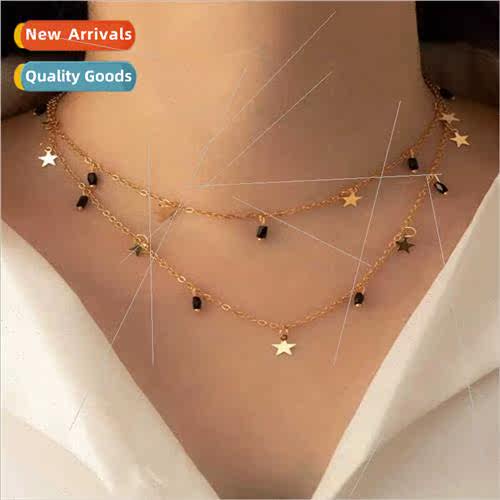 New popular jewelry pentagram beads multi-layer necklace fas