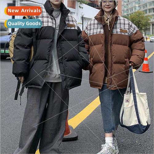 Small fragrant son splicing men cotton jacket couples stand-