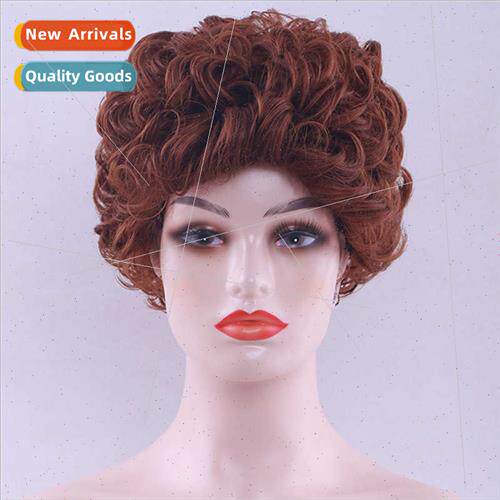 Europe wigs 适用women short hair African small curls high te