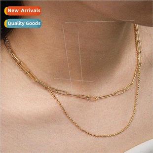 fashion collarbone geometric chain female bead Europe