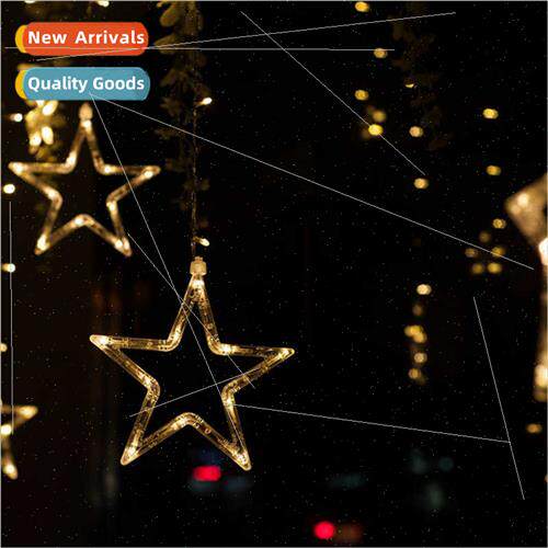 LED color lights pentagram small snowflake stars curtain lig